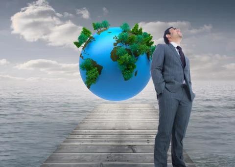 Composite image of smiling businessman standing Stock Illustration