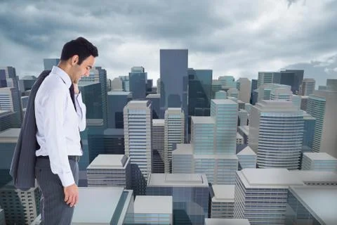 Composite image of smiling businessman standing Stock Illustration