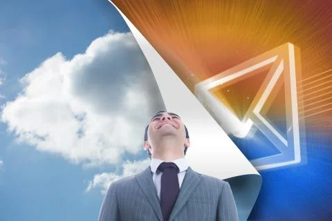 Composite image of smiling businessman standing Ilustración de archivo