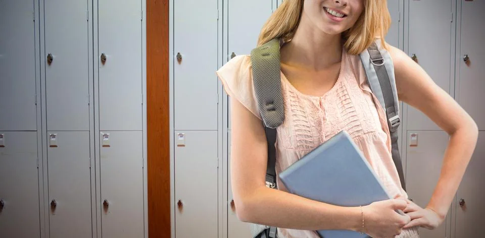 Composite image of smiling student Foto stock