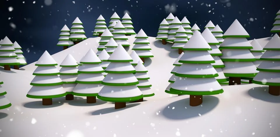 Composite image of snow covered trees Stock-Illustration