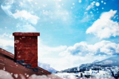 Composite image of snow falling Ilustración de archivo