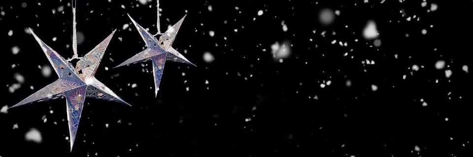 Composite image of snow falling Stock Photos
