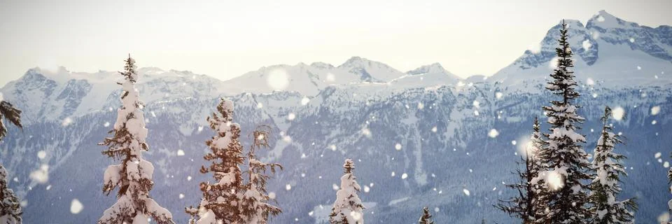 Composite image of snow falling Stock-Fotos