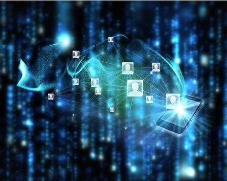 Composite image of social network background Illustrazione stock