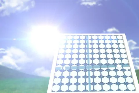 Composite image of solar panel with hexagon shape Stock Photos