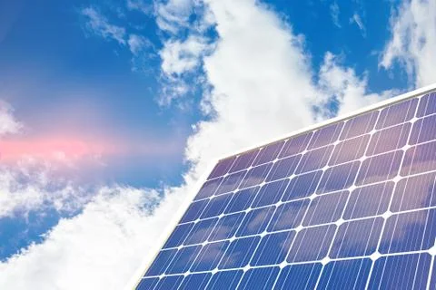 Composite image of solar panel with hexagon shape glasses Stock Photos