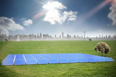 Composite image of solar panels Fotos de archivo