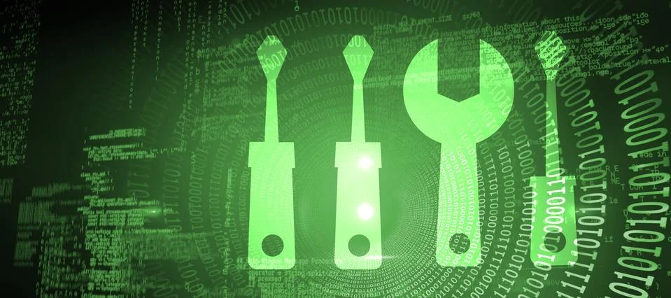 Composite image of spanner and screwdrivers 스톡 일러스트