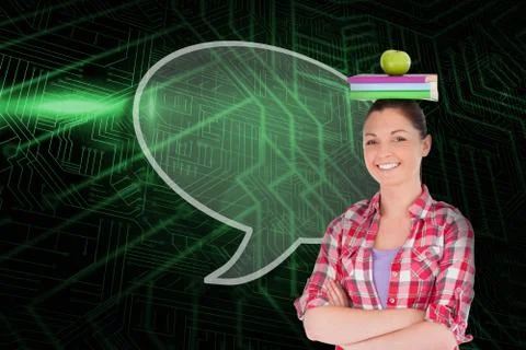 Composite image of speech bubble and student Stock-Illustration