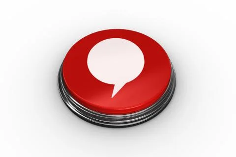 Composite image of speech bubble graphic on button Stock Illustration