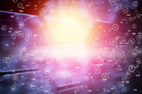 Composite image of sphere of icons 3d Stockillustratie