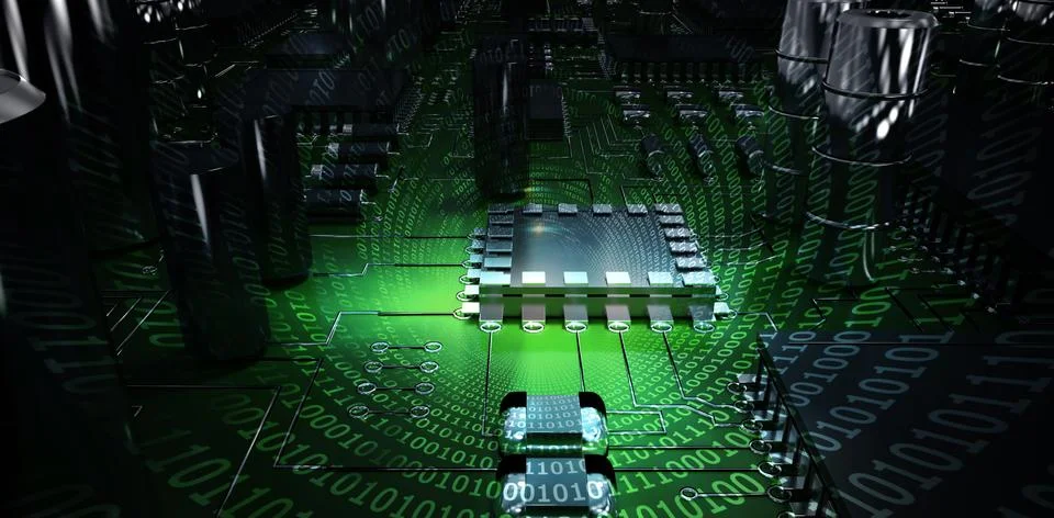 Composite image of spiral of shiny binary code 스톡 일러스트