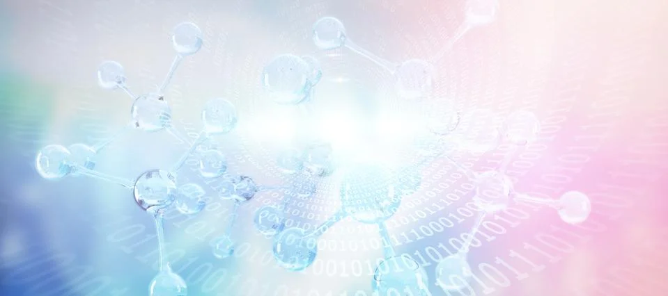 Composite image of spiral of shiny binary code Stock Illustration