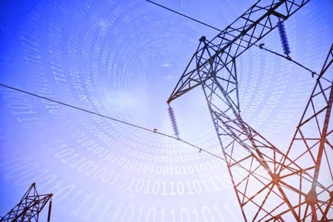 Composite image of spiral of shiny binary code Stock Photos