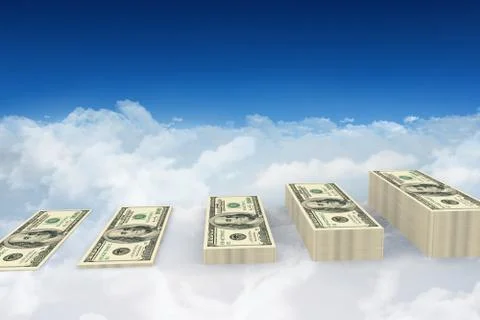 Composite image of stacks of dollars Stock Illustration