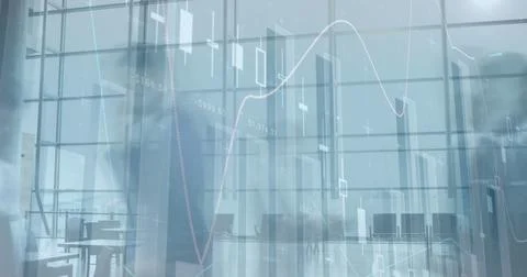 Composite image of statistical data processing against time lapse of people Stock Photos