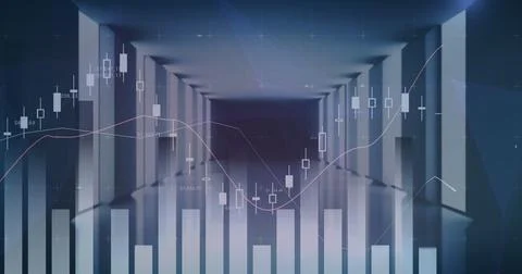Composite image of statistical data processing against empty office in Stock Photos