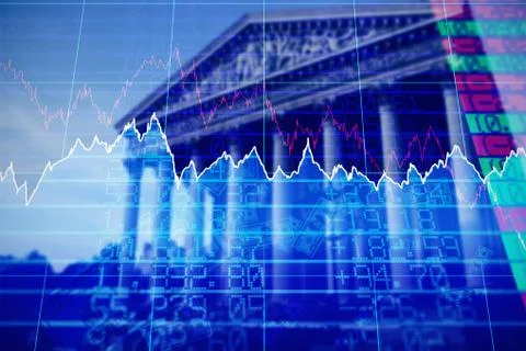 Composite image of stocks and shares Illustrazione stock