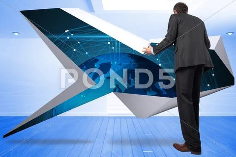 Composite image of stressed businessman gesturing Stock Illustration
