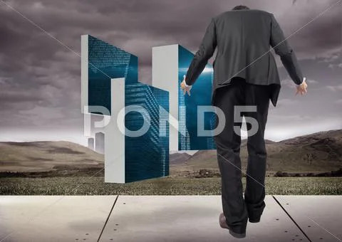Composite image of stressed businessman gesturing Stock Illustration