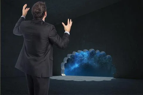 Composite image of stressed businessman gesturing 스톡 일러스트