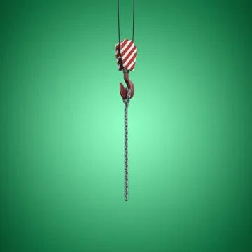 Composite image of studio shoot of a crane lifting hook Ilustración de archivo
