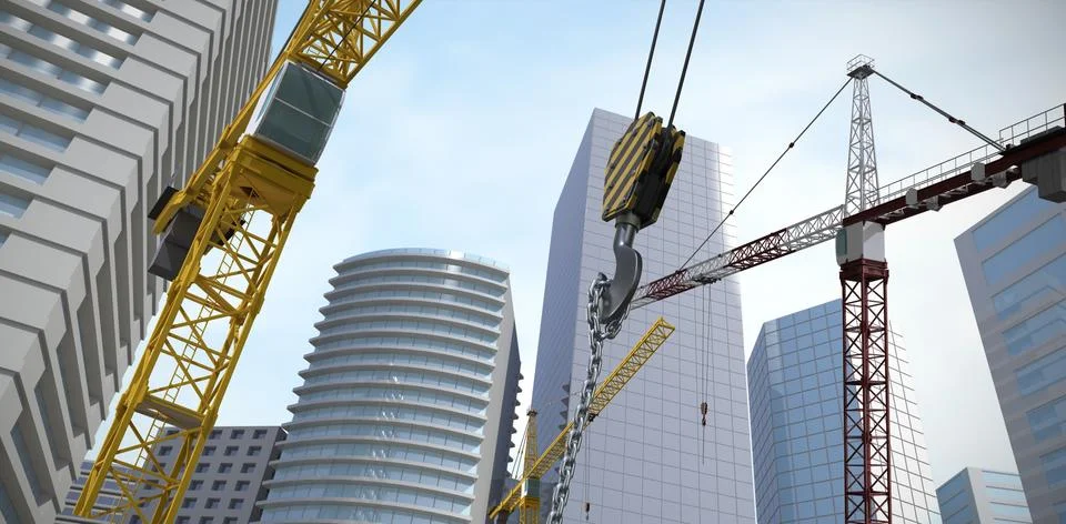 Composite image of studio shoot of a crane イラスト素材
