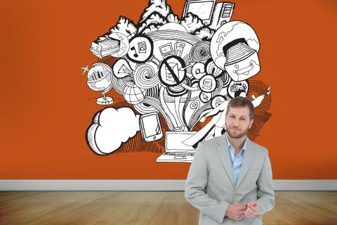 Composite image of suave man in a blazer Ilustración de archivo