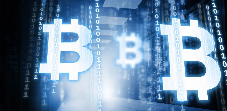 Composite image of symbol of bitcoin digital cryptocurrency イラスト素材