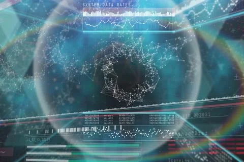 Composite image of system data rates with graphical representation 3d Stock Illustration