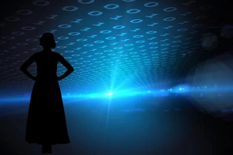 Composite image of technical background with binary code Stock Illustration