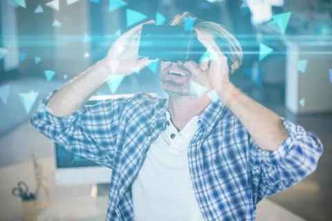 Composite image of technical screen with little pyramids Stock Photos