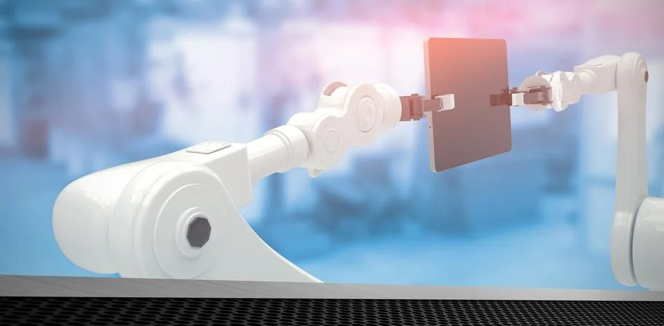 Composite image of technologies against white background 3d Illustrazione stock