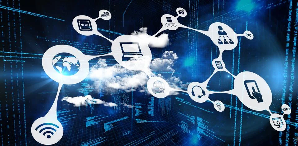 Composite image of technology icon 스톡 일러스트