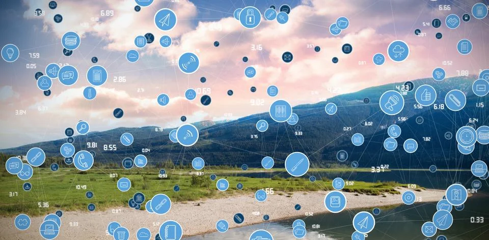 Composite image of technology icons 스톡 사진