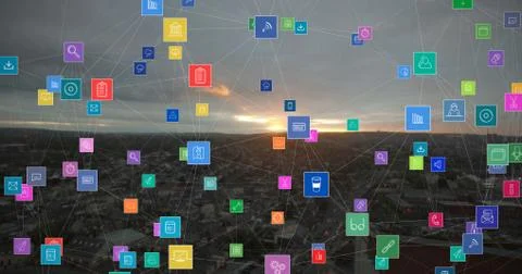Composite image of technology icons 스톡 사진