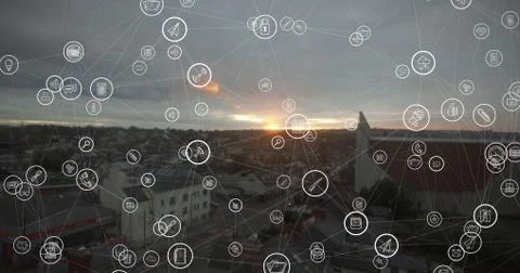 Composite image of technology icons 스톡 사진