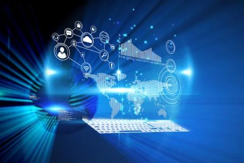 Composite image of technology interface 스톡 일러스트