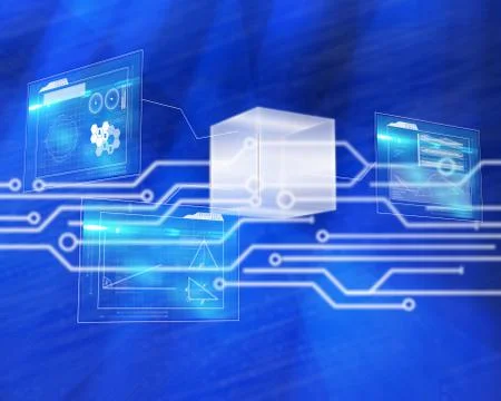 Composite image of technology interface Illustrazione stock