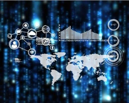 Composite image of technology interface Illustrazione stock