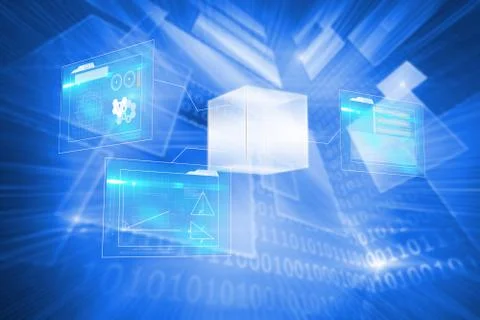 Composite image of technology interface 库存插图