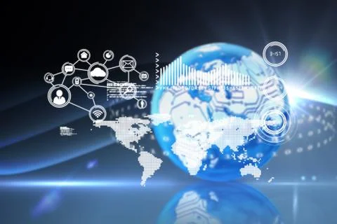 Composite image of technology interface 库存插图