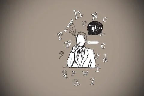Composite image of thinking businessman doodle Stock Illustration