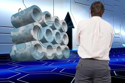 Composite image of thinking businessman Illustrazione stock
