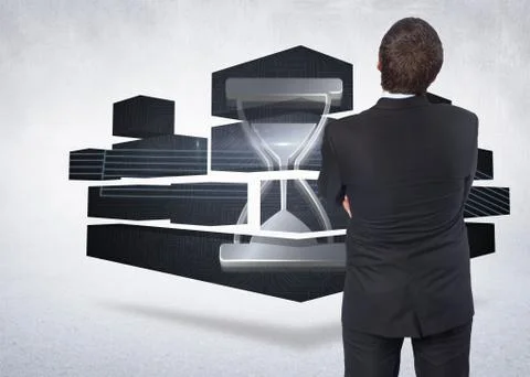 Composite image of thinking businessman 스톡 일러스트