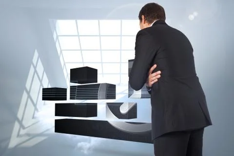Composite image of thinking businessman 스톡 일러스트