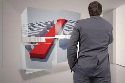 Composite image of thinking businessman イラスト素材