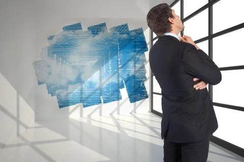 Composite image of thinking businessman Stock Illustration