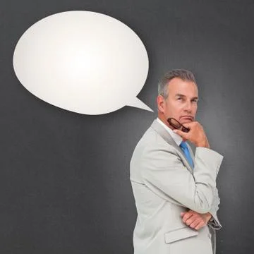 Composite image of thinking businessman Illustrazione stock